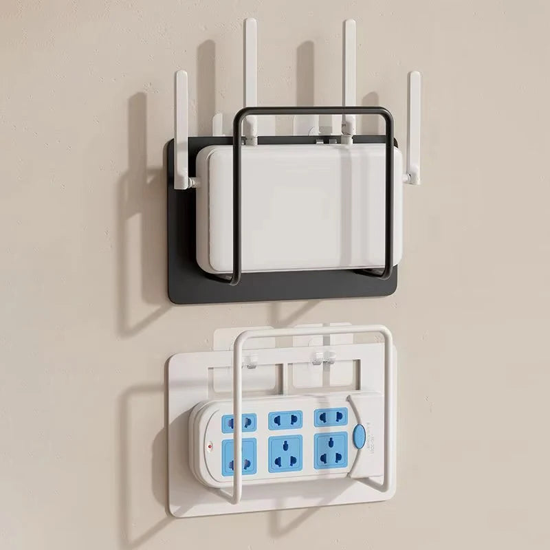 Wall Mount Router Stand Rack with Cable Management Design for Storage Box Bracket and Top Box, No Drilling Required, Wi-Fi Rack