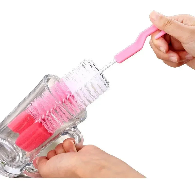 1/2pcs Multi-Purpose Baby Bottle Brush with Long Handle Fine Hair Sponge for Household Dishwashing Cup Cleaning And Baby Bottle