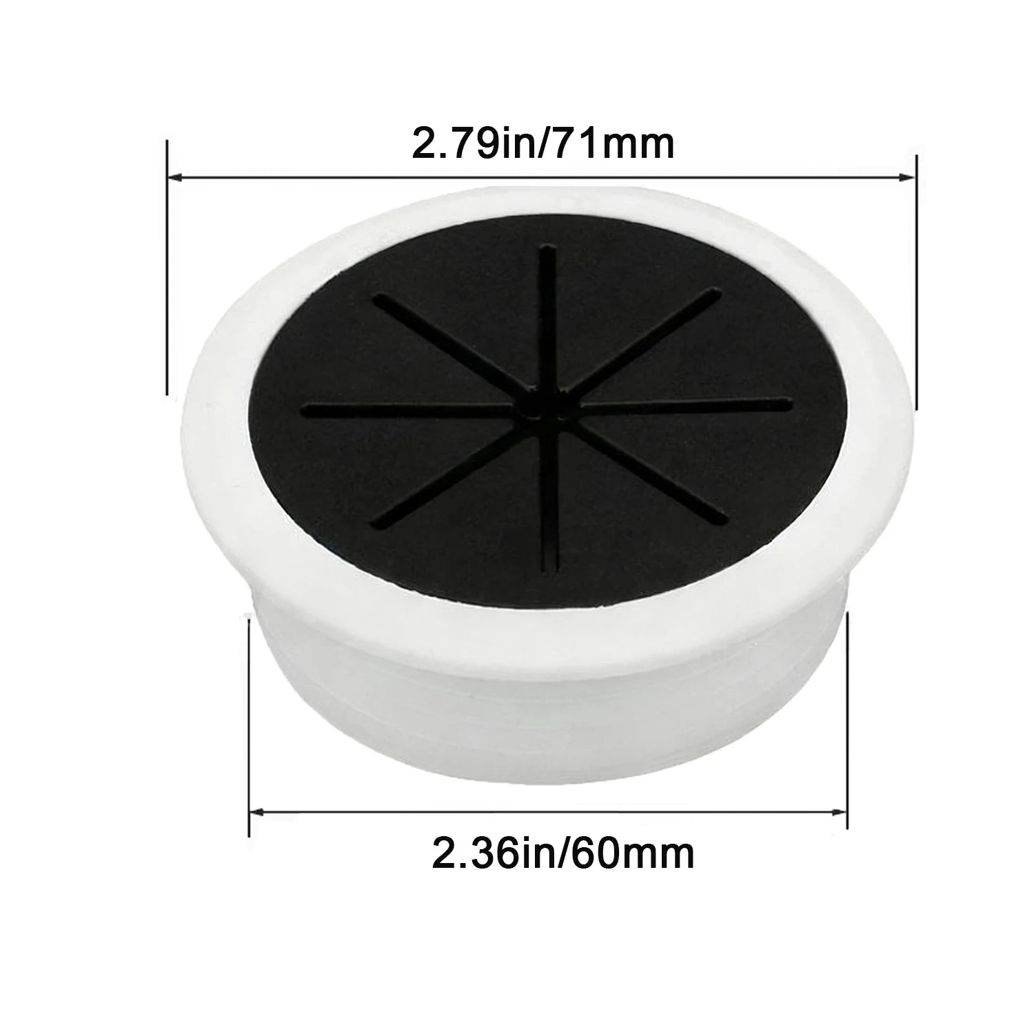 50mm 60mm Cable Grommet Desk Cord Hole Cover, Wire Outlet Port Threading Box Cover for Office Table Countertop Cable Management