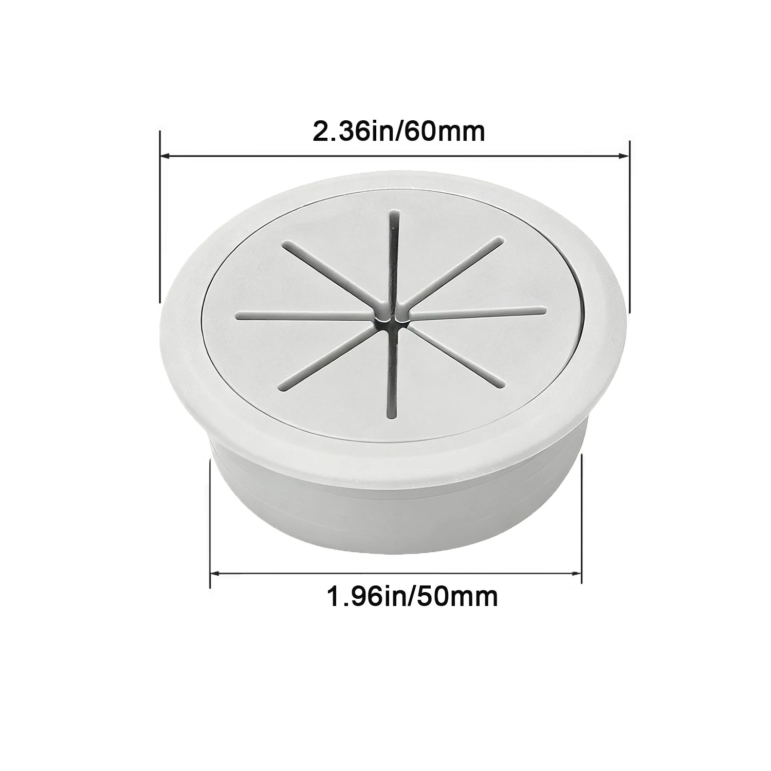 50mm 60mm Cable Grommet Desk Cord Hole Cover, Wire Outlet Port Threading Box Cover for Office Table Countertop Cable Management