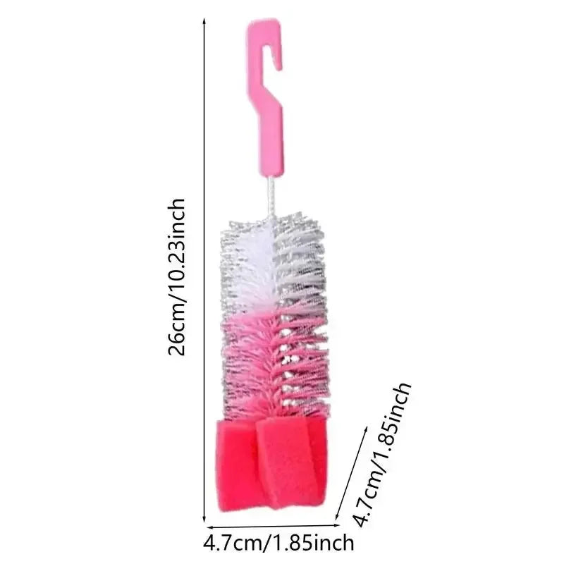 1/2pcs Multi-Purpose Baby Bottle Brush with Long Handle Fine Hair Sponge for Household Dishwashing Cup Cleaning And Baby Bottle