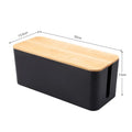 Wooden Cable Storage Box Dustproof Power Line Organizer Home Charger Socket Winder Wire Case for Cable Management