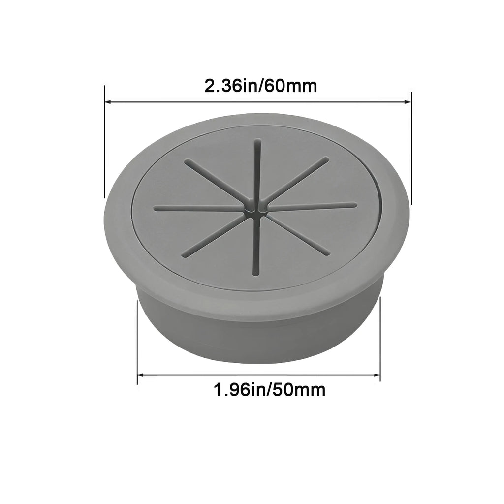 50mm 60mm Cable Grommet Desk Cord Hole Cover, Wire Outlet Port Threading Box Cover for Office Table Countertop Cable Management