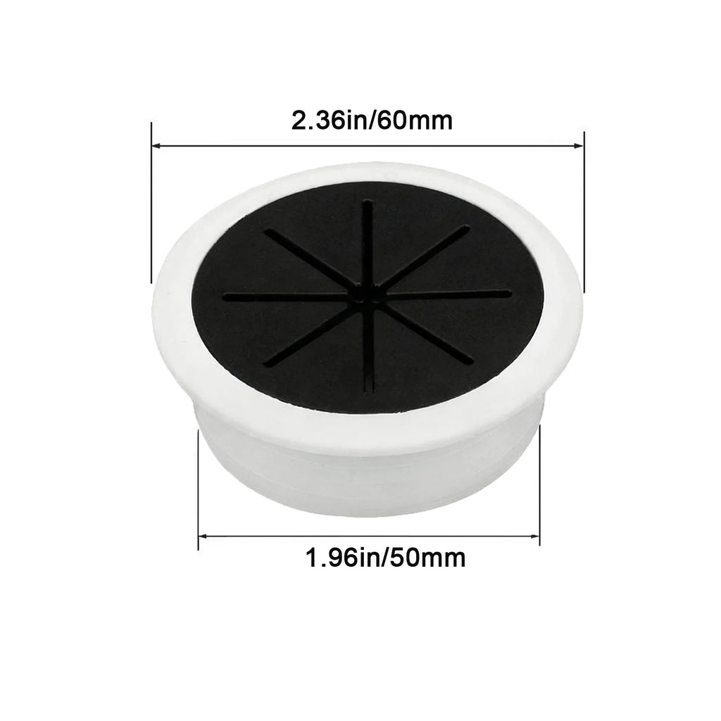 50mm 60mm Cable Grommet Desk Cord Hole Cover, Wire Outlet Port Threading Box Cover for Office Table Countertop Cable Management