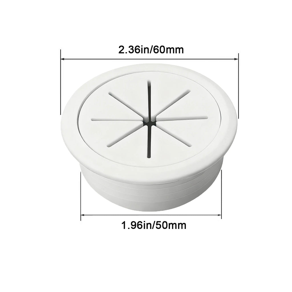 50mm 60mm Cable Grommet Desk Cord Hole Cover, Wire Outlet Port Threading Box Cover for Office Table Countertop Cable Management