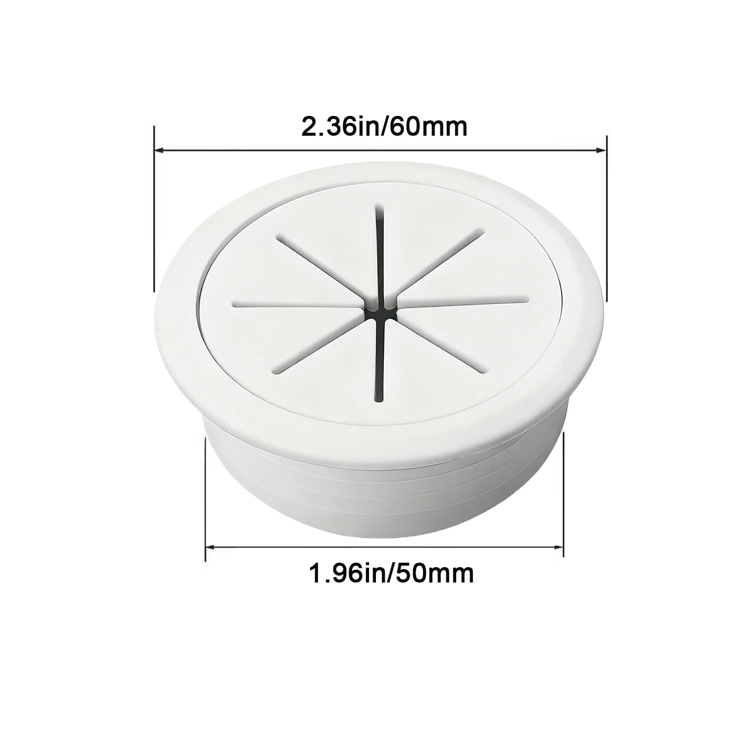 50mm 60mm Cable Grommet Desk Cord Hole Cover, Wire Outlet Port Threading Box Cover for Office Table Countertop Cable Management