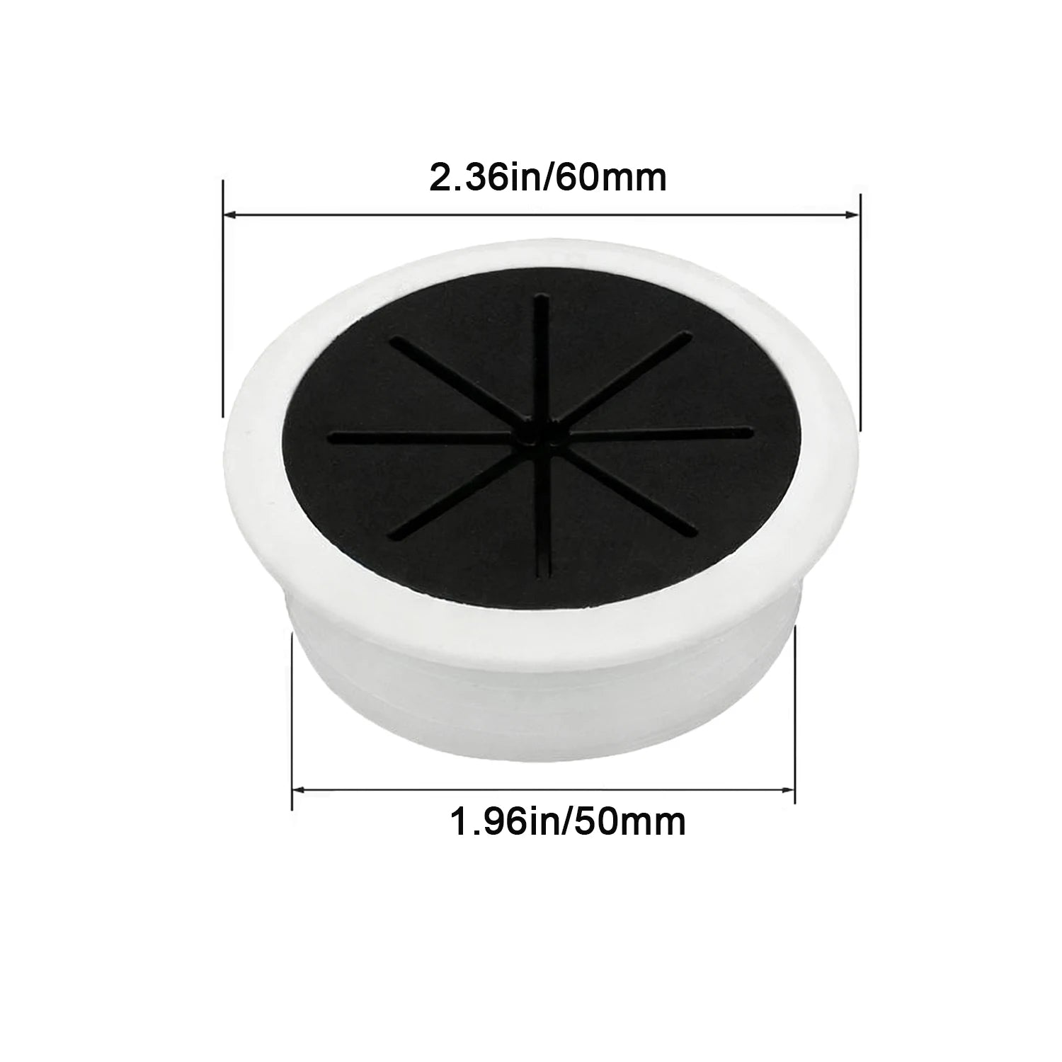 50mm 60mm Cable Grommet Desk Cord Hole Cover, Wire Outlet Port Threading Box Cover for Office Table Countertop Cable Management