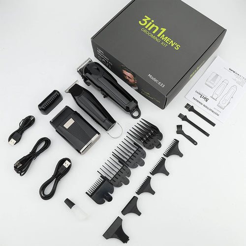 3-in-1 Hair Cleaning Set Intelligent Digital Hair Clipper Home Oil