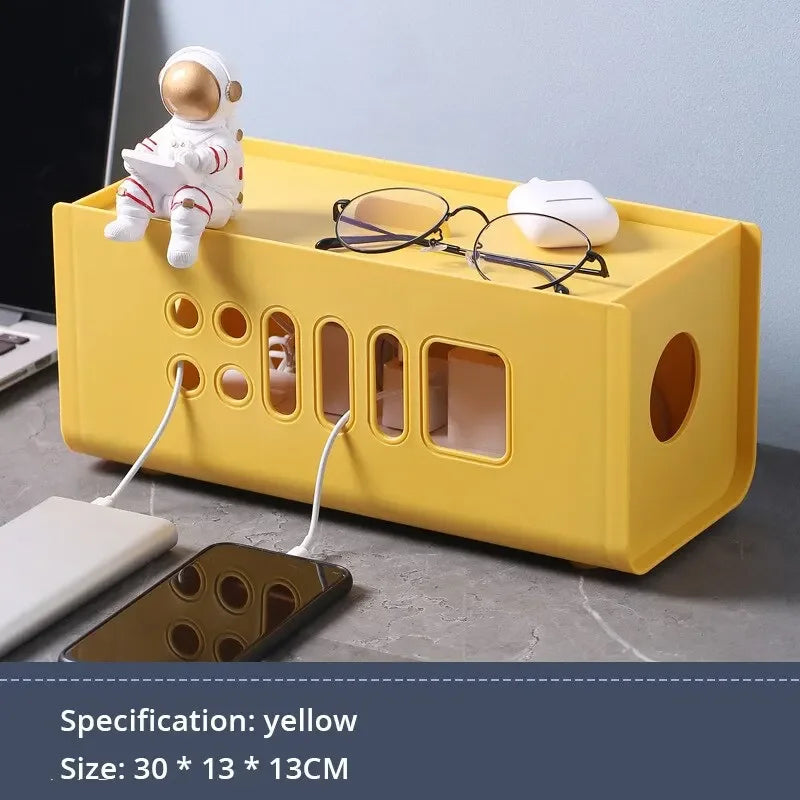 Cable Storage Box Multifunctional Power Board Wire Management Socket Wire Case Home Room Safety Network Line Storage Bin