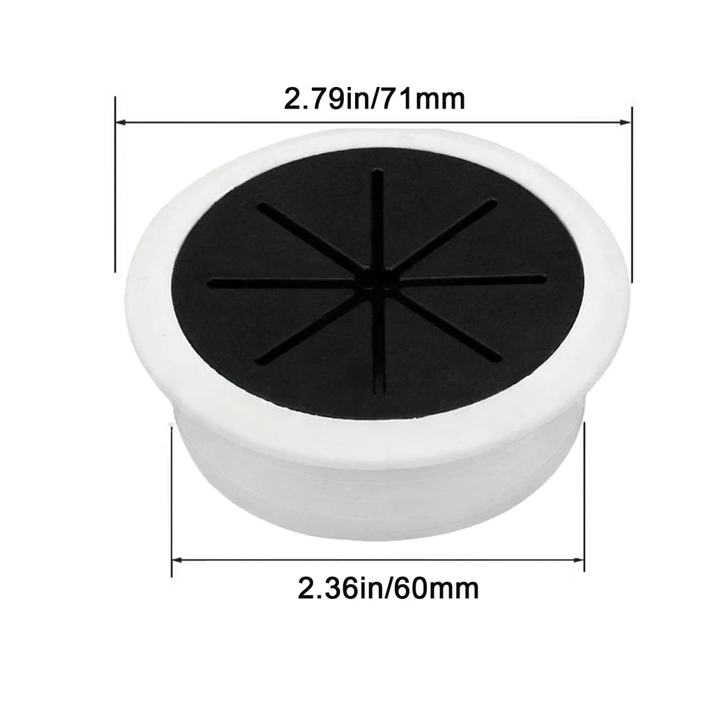 50mm 60mm Cable Grommet Desk Cord Hole Cover, Wire Outlet Port Threading Box Cover for Office Table Countertop Cable Management