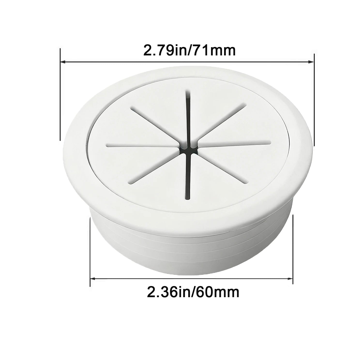 50mm 60mm Cable Grommet Desk Cord Hole Cover, Wire Outlet Port Threading Box Cover for Office Table Countertop Cable Management